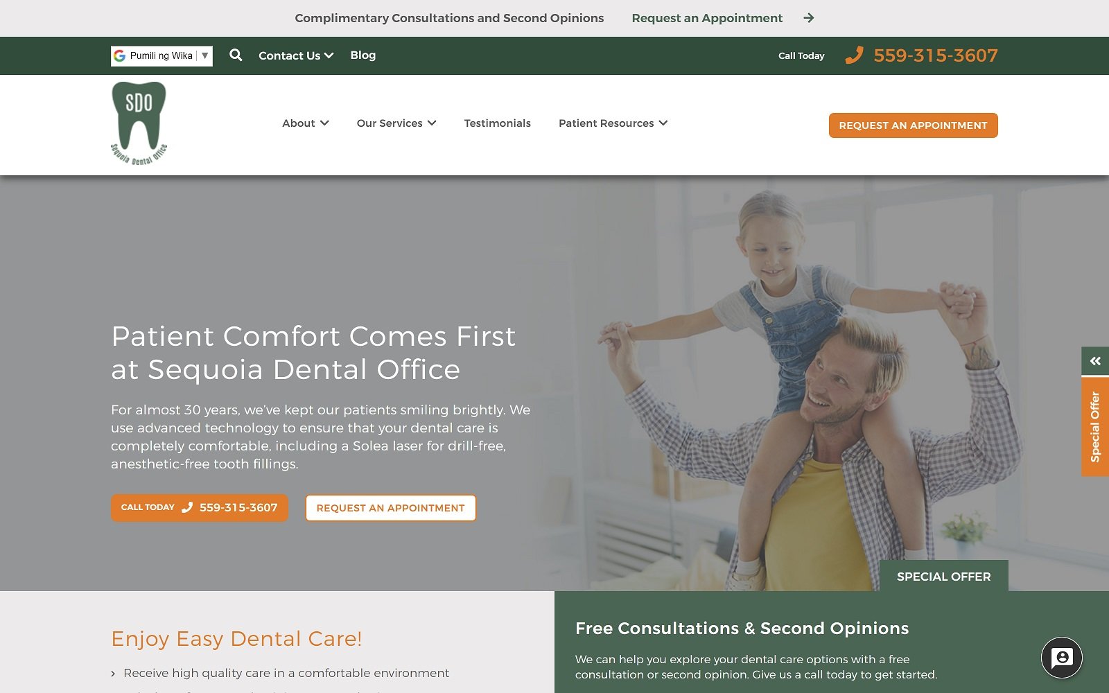 Sequoiadental. Com screenshot