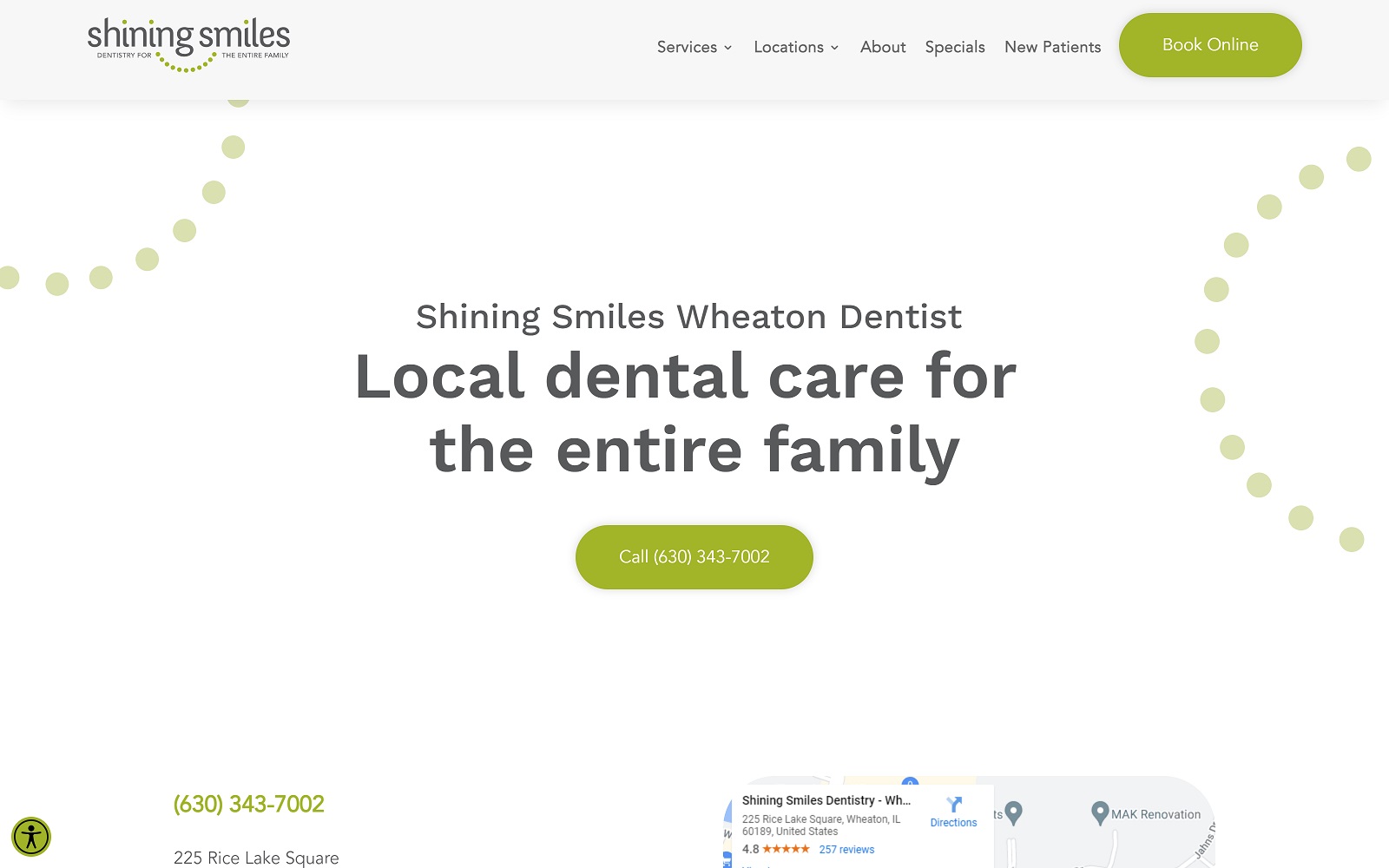 Shiningsmiles. Com_locations_wheaton-il-office screenshot