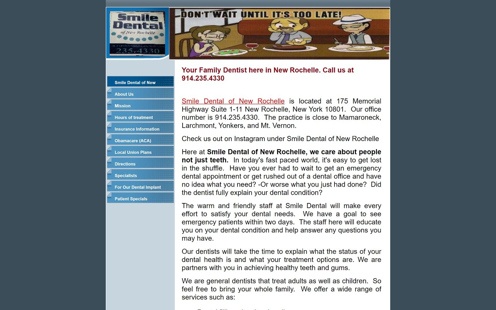 Smiledentalofnewrochelle. Com screenshot