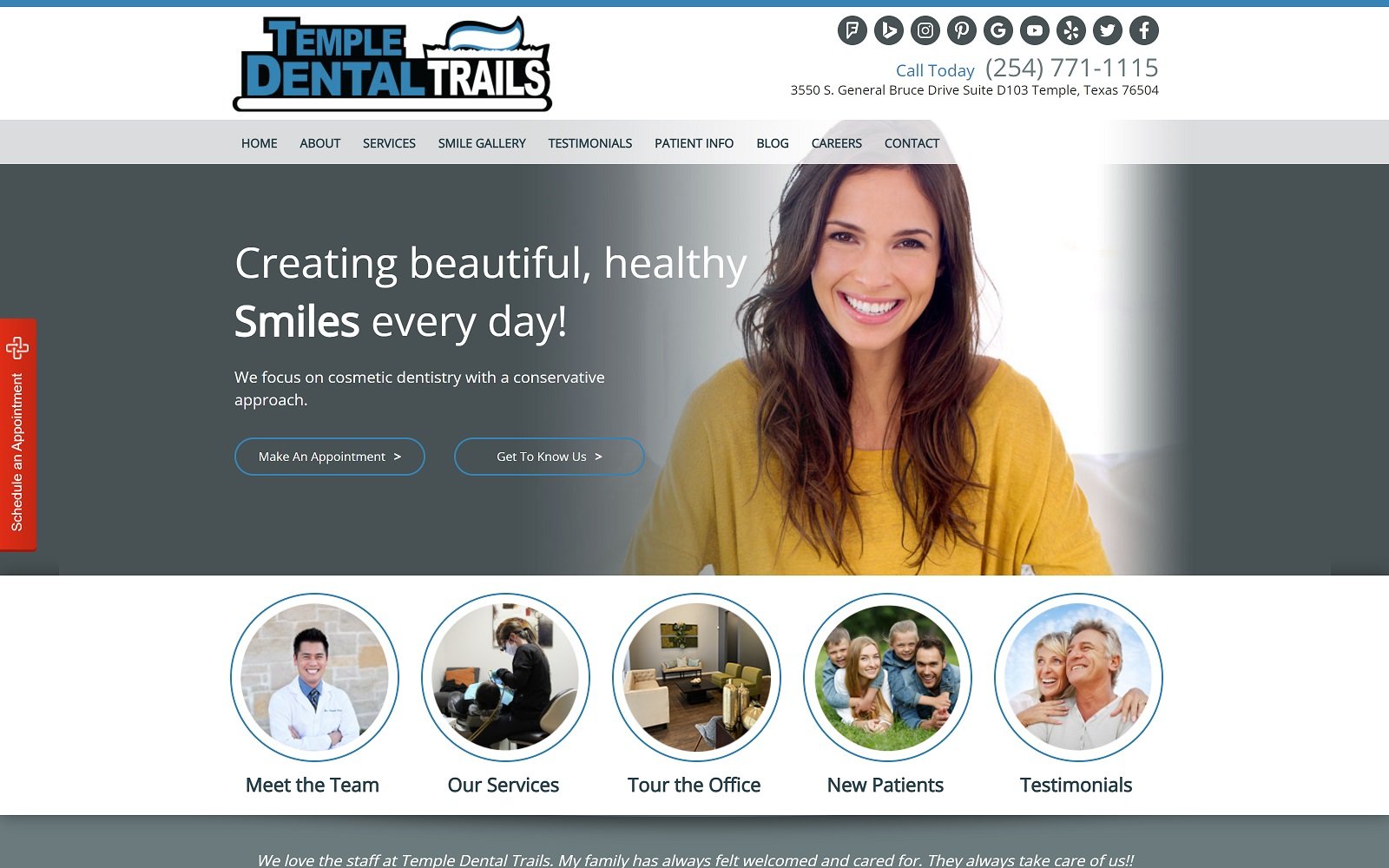 Templedentaltrails. Com screenshot