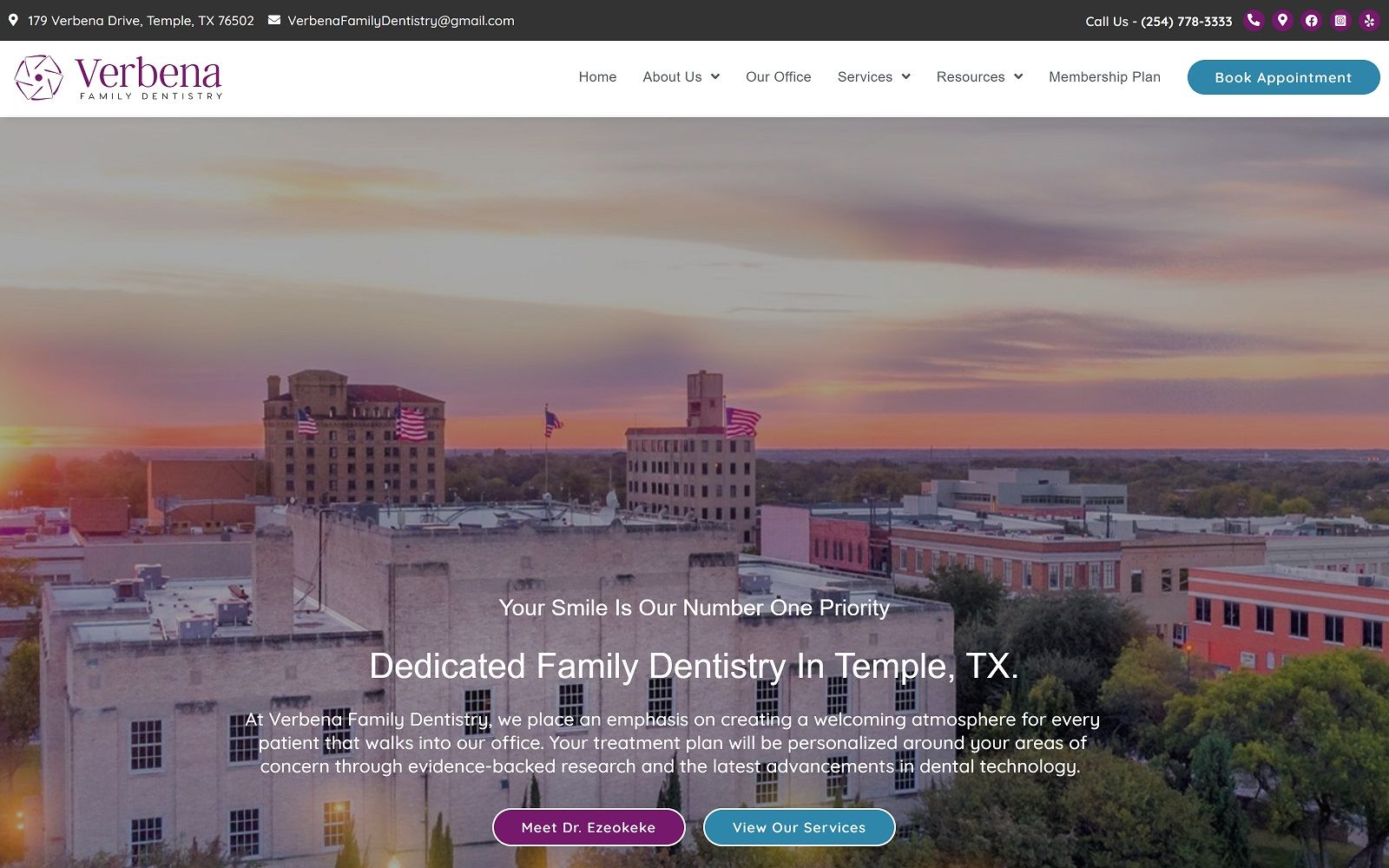 Verbenafamilydentistry. Com screenshot