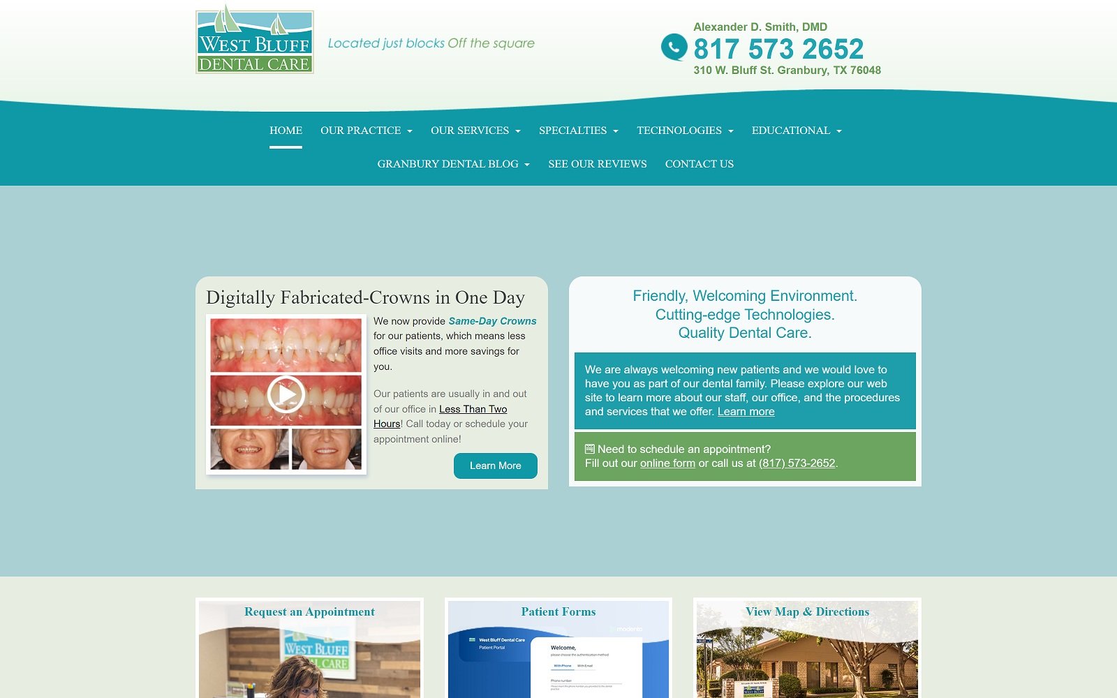 Westbluffdentalcare. Com screenshot