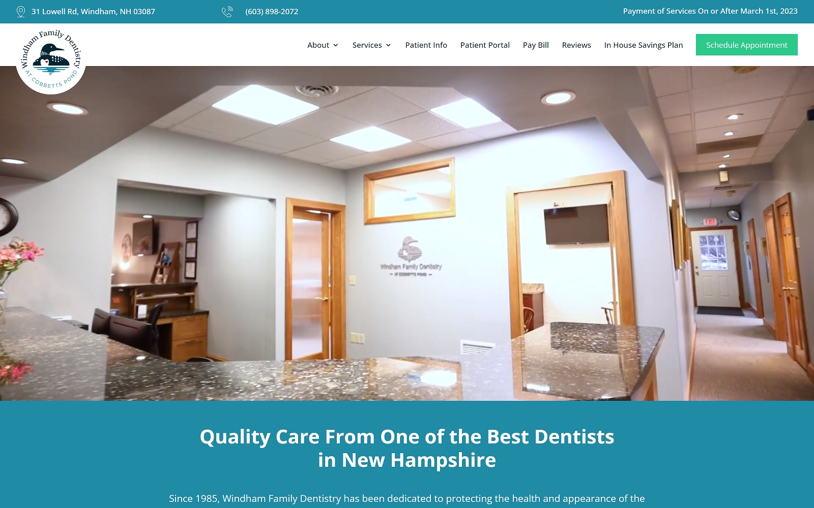 Windhamfamilydentistry. Com screenshot