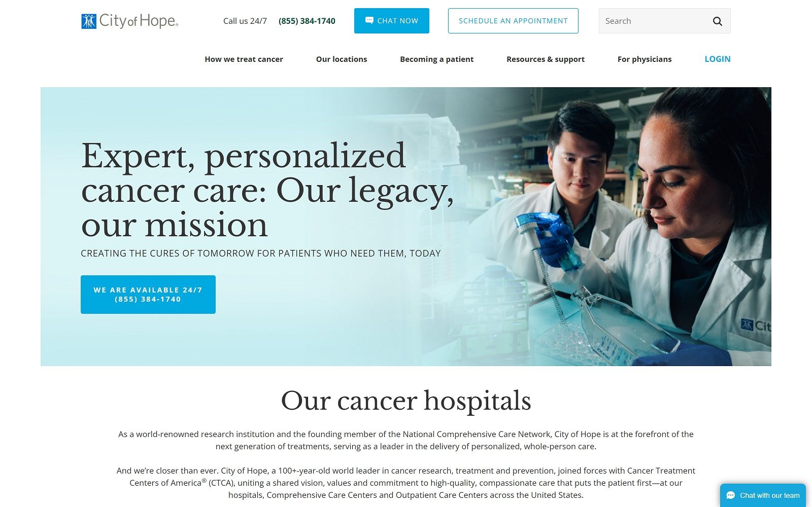 cancercenter.com screenshot