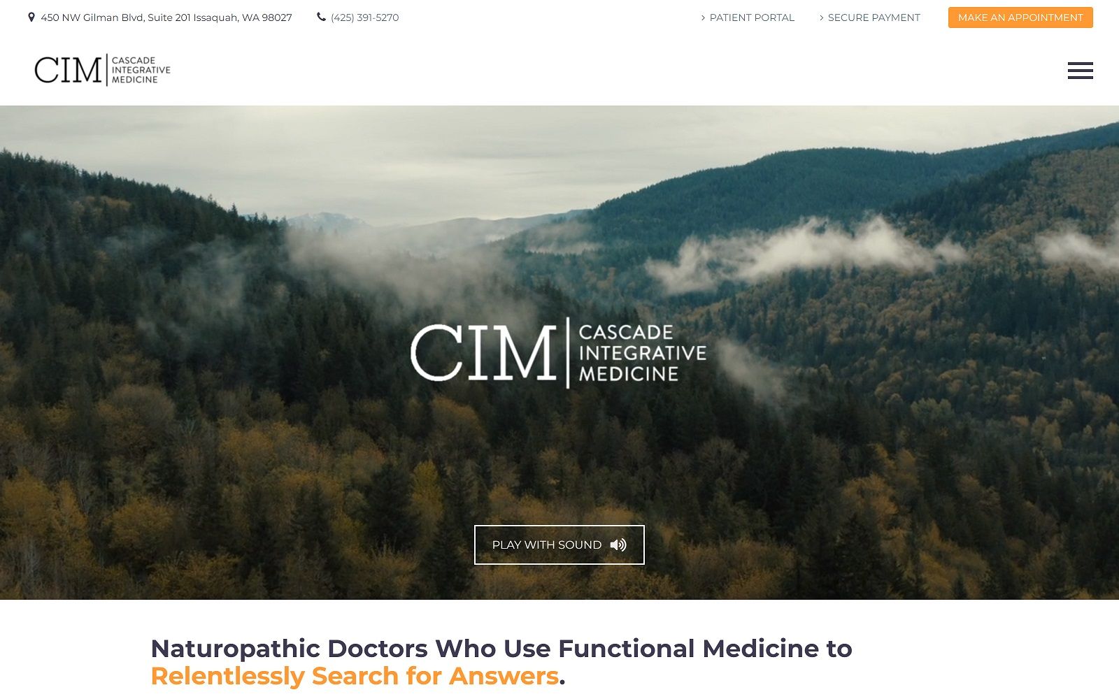 cascadeintegrativemedicine.com screenshot