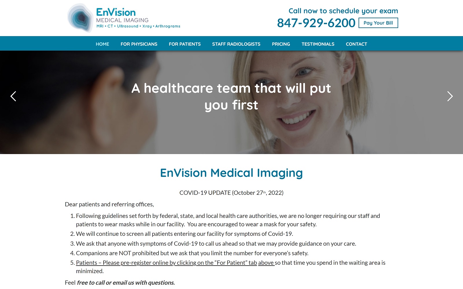 envisionmri.com screenshot