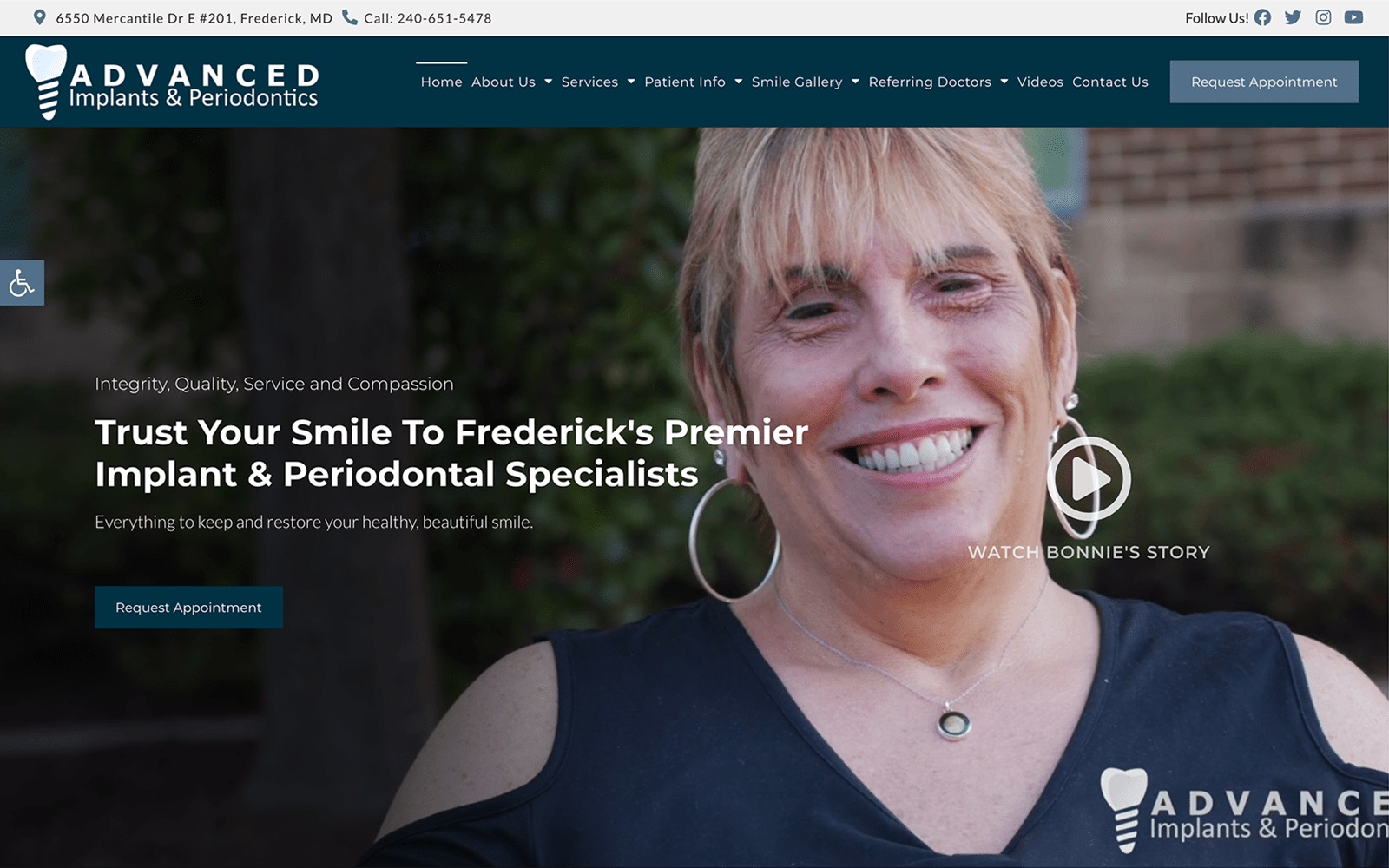 frederickimplant.com screenshot