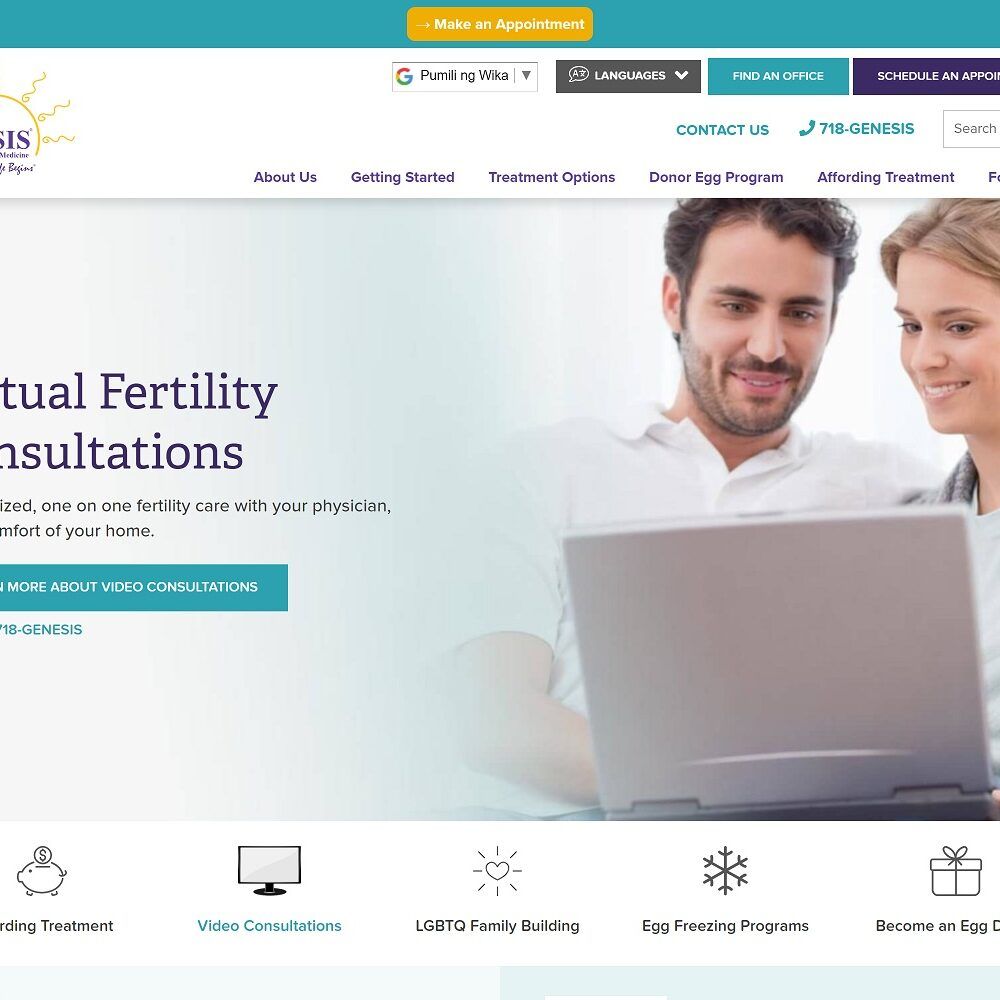 genesisfertility.com screenshot