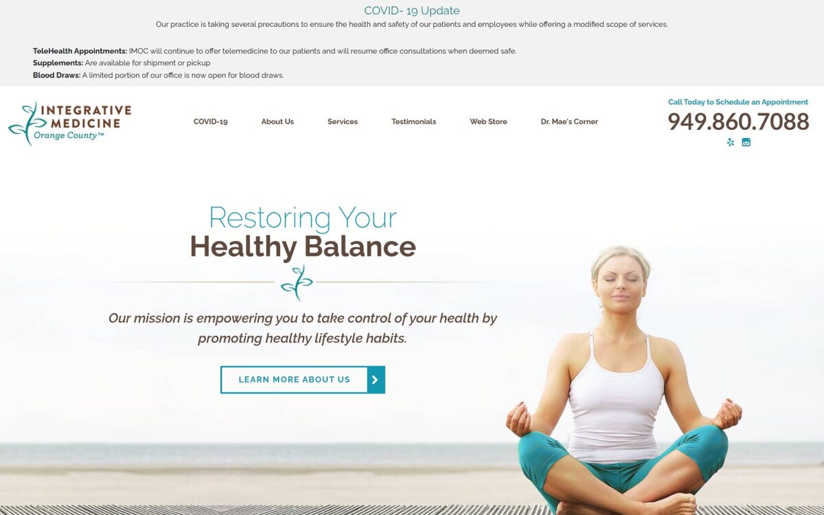 integrativemedicineoc.com screenshot