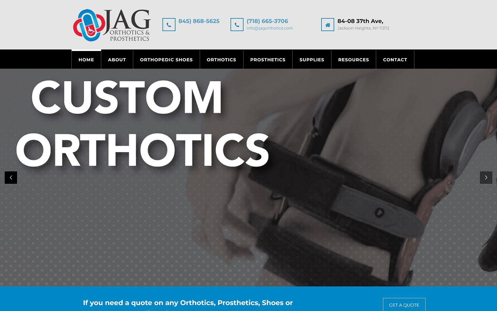 jagorthotics.com screenshot
