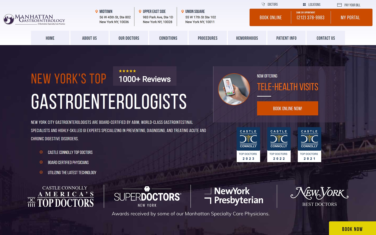 manhattangastroenterology.com screenshot