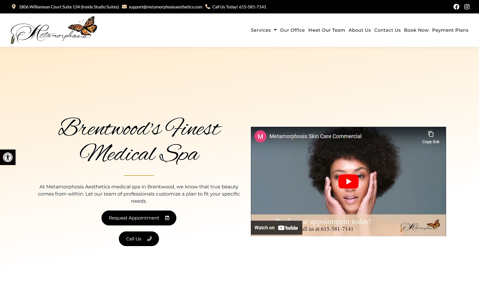 metamorphosisaesthetics.com screenshot