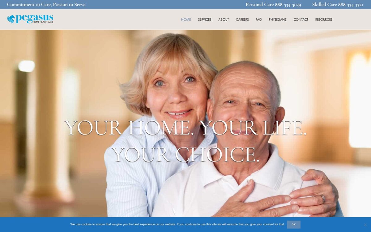 pegasushomecare.com screenshot