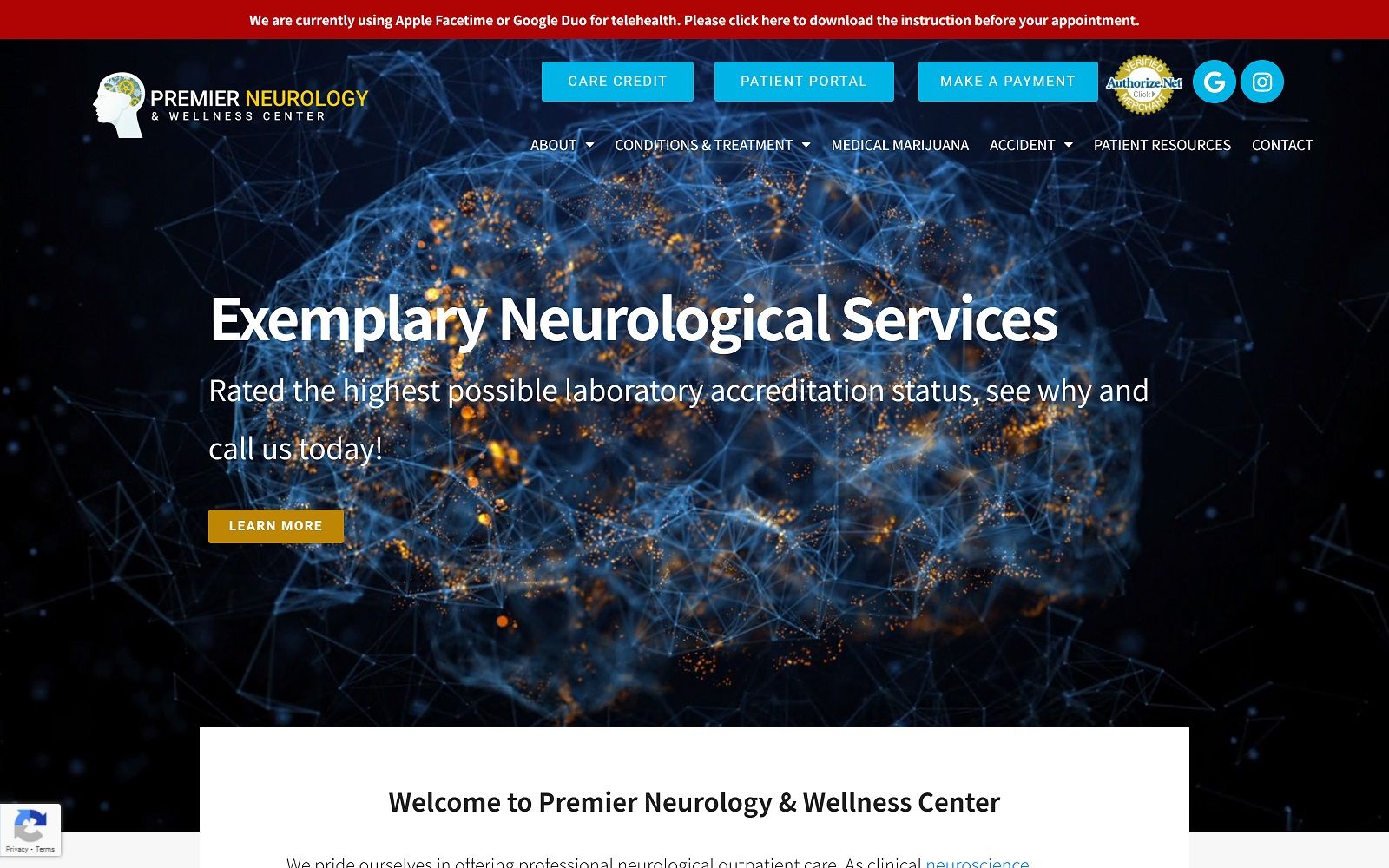 premierneurologycenter.com screenshot