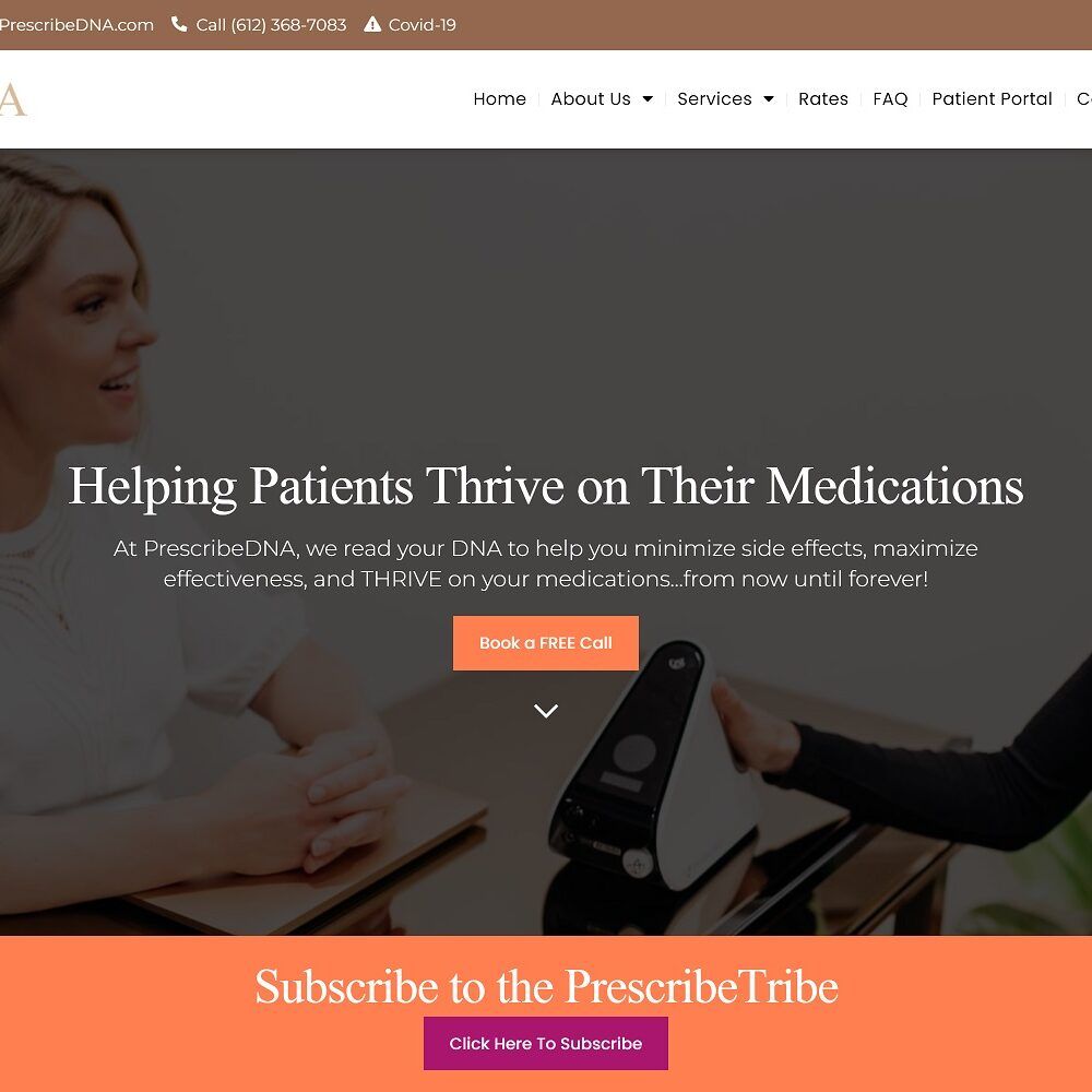 prescribedna.com screenshot