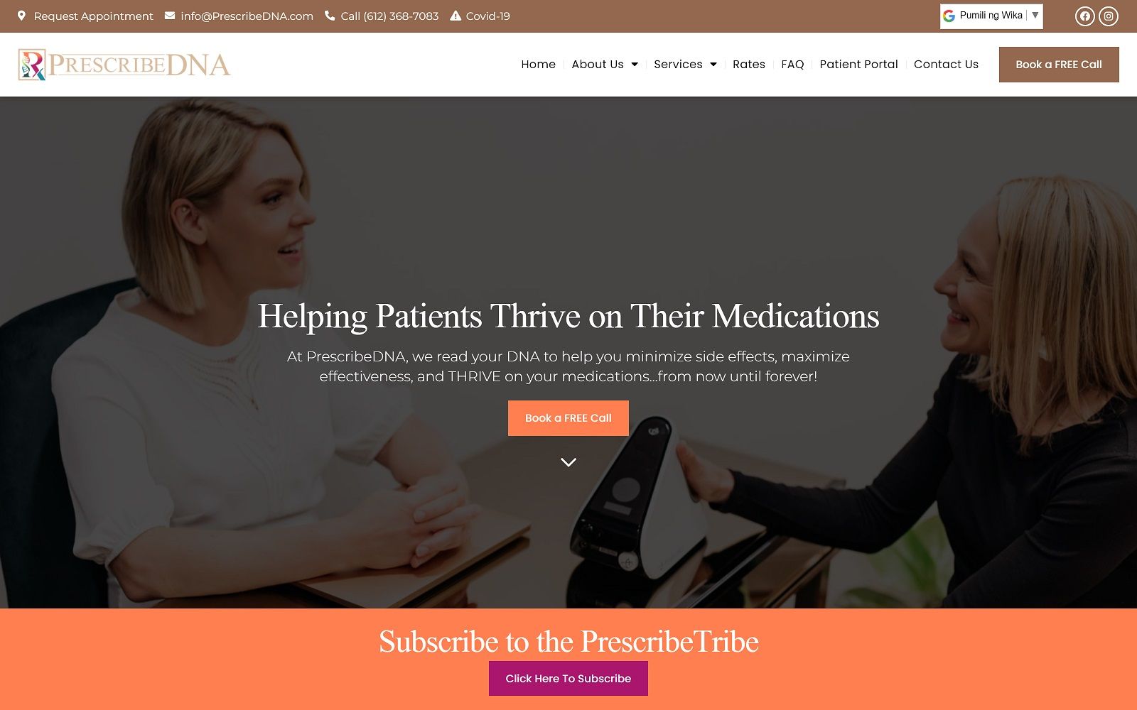 prescribedna.com screenshot
