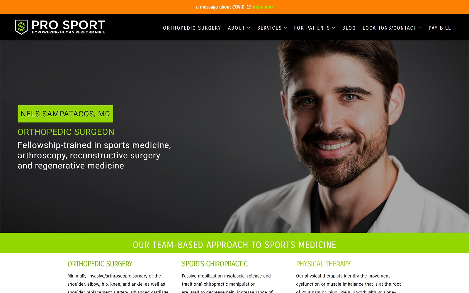 prosportandspineclinic.com screenshot