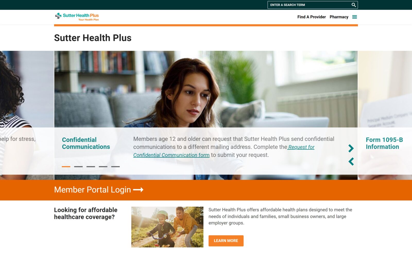 sutterhealthplus.org screenshot