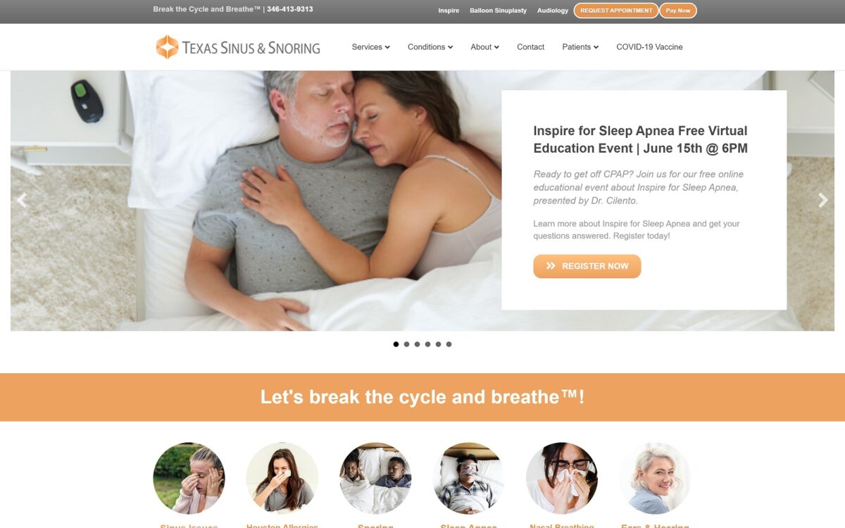 texassinusandsnoring.com screenshot