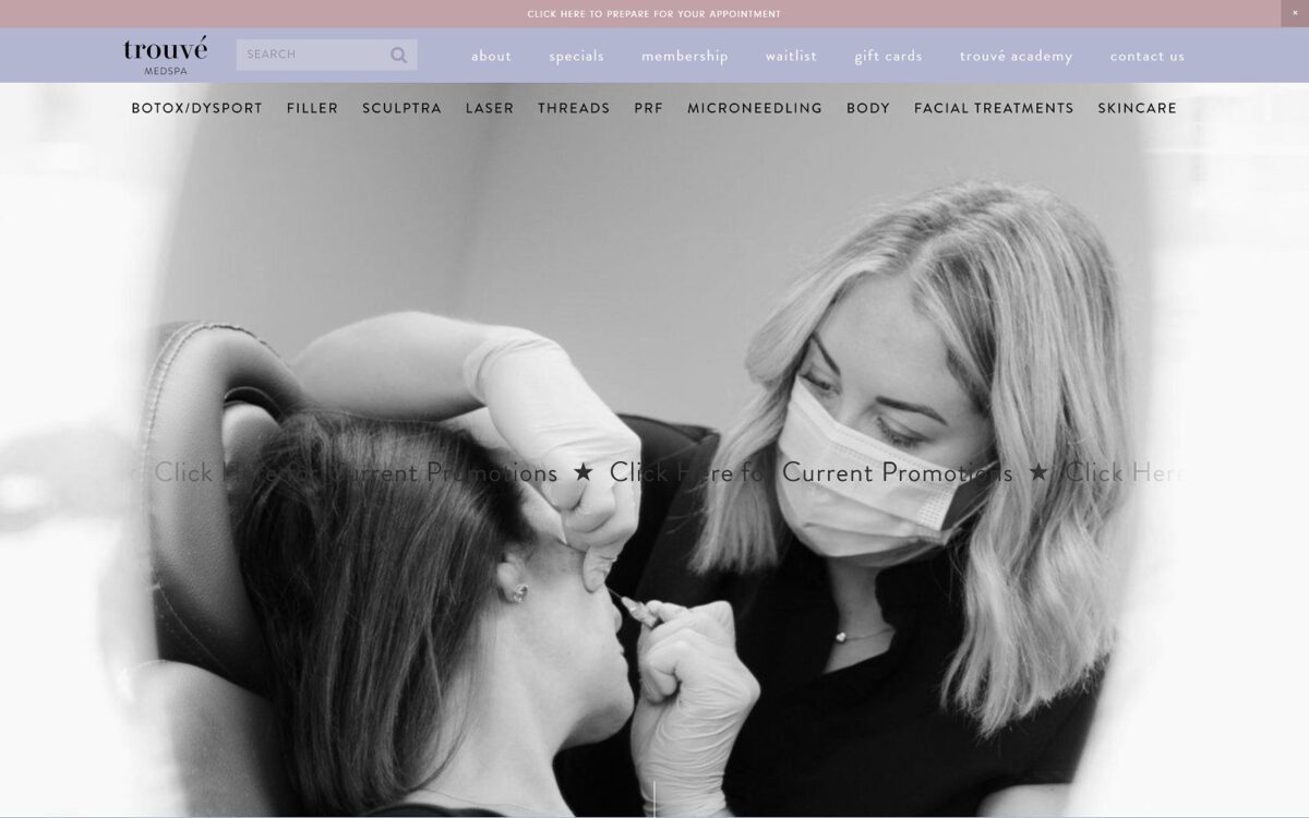 trouvemedspa.com screenshot