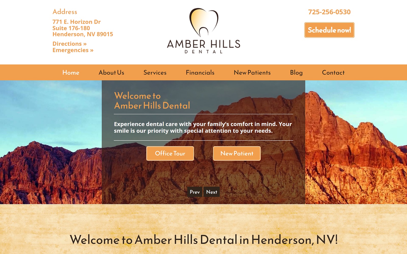 amberhillsdental.com screenshot