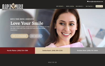 Mapleparkdental. Com screenshot