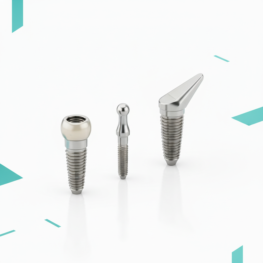Three types of dental implants - single tooth, bridge supported, and All-on-4 full arch restoration