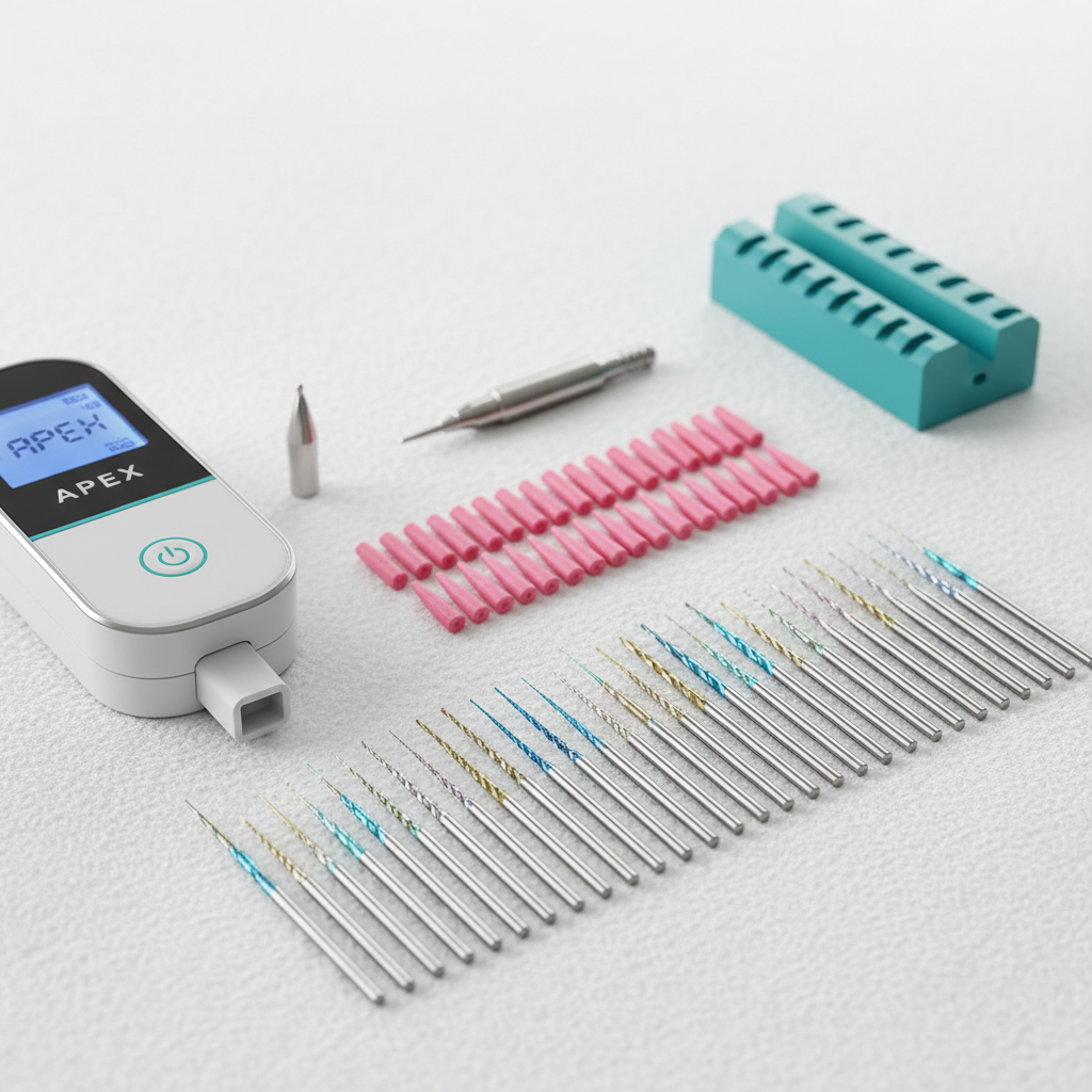 Modern endodontic instruments and treatment tools used in root canal therapy